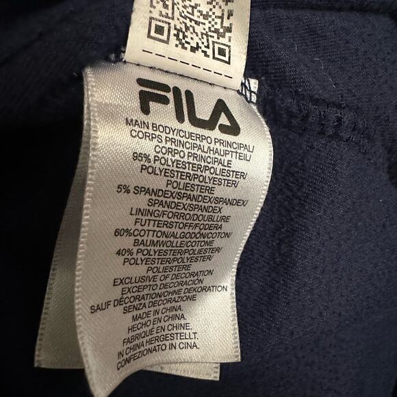 UNISEX Retro FILA Velour Track Men SZ S TOP CONDITION Hooded Navy Maureen Jacket - Picture 7 of 16